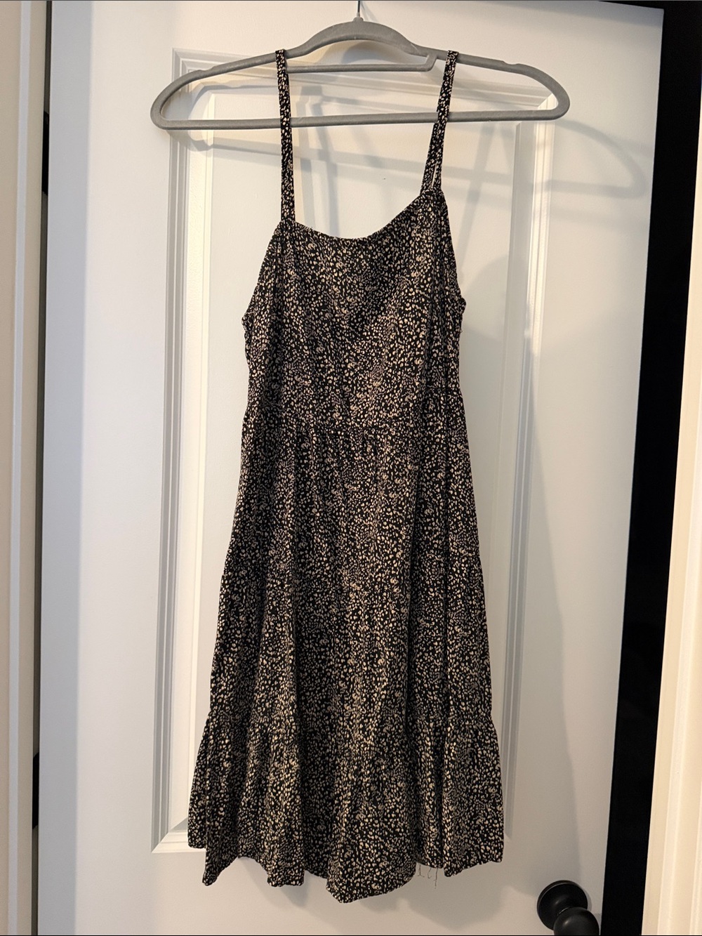 Old Navy Black and Cream Spotted Mini Sundress